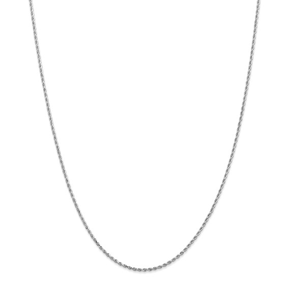 14k White Gold 1.5 mm Diamond Cut Rope Chain - 20 in. 14k White Gold 1.5 mm Diamond Cut Rope Chain - 20 in.